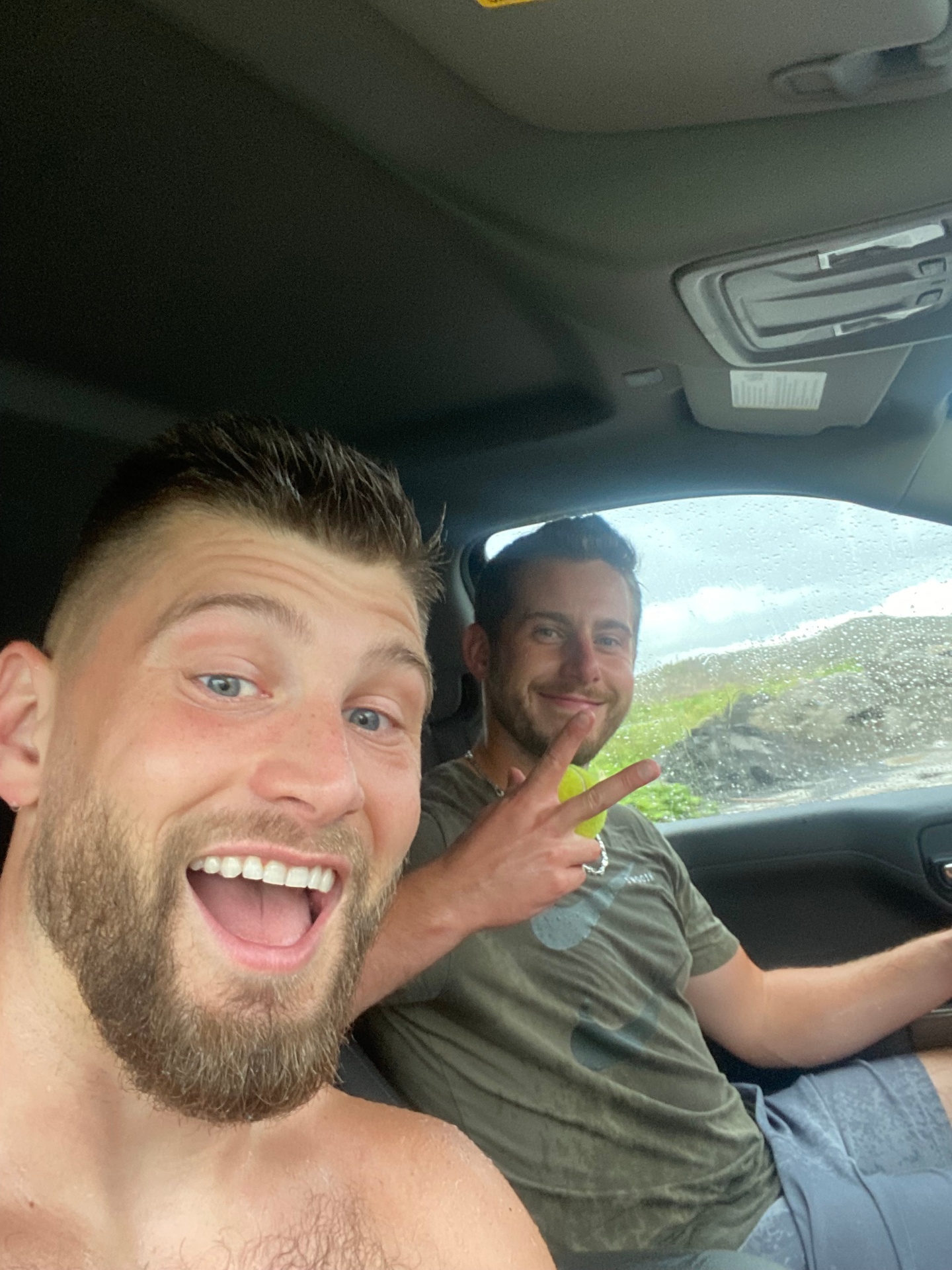The Bettr Morning founders in the car on the way to build something honest.